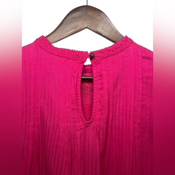 Anthropologie Pink Blouse with Lace Detail - Picture 8 of 11